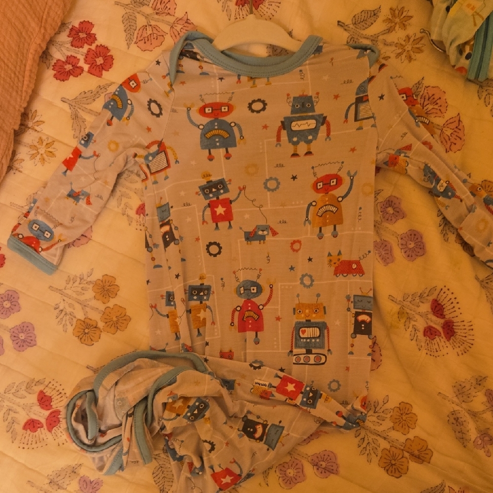 Little Sleepies Blue and Cream Baby Outfit